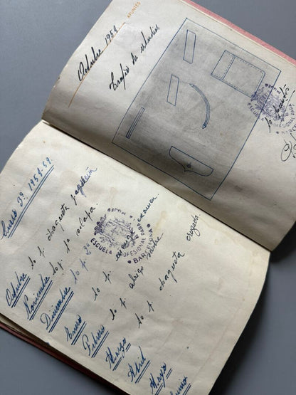 Curso de moda años 50 de Mª José Torres. Sobrecubierta bordada única - Fémina, siluetas para croquis