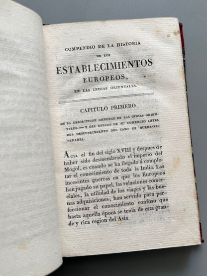 Compendio de la historia de los establecimientos europeos en las Indias Orientales - e Pochard, 1825