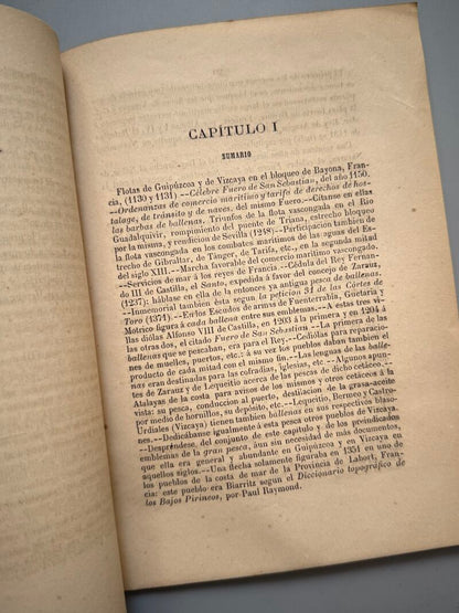 Memoria acerca del orígen de las pescas y pesquerías de ballenas y bacalaos, N. de Soraluce - 1878