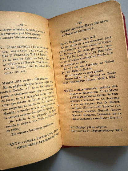 Bibliografía toledana de la Guerra de independencia, Juan Moraleda y Esteban - Toledo, 1911