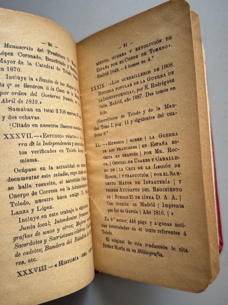 Bibliografía toledana de la Guerra de independencia, Juan Moraleda y Esteban - Toledo, 1911