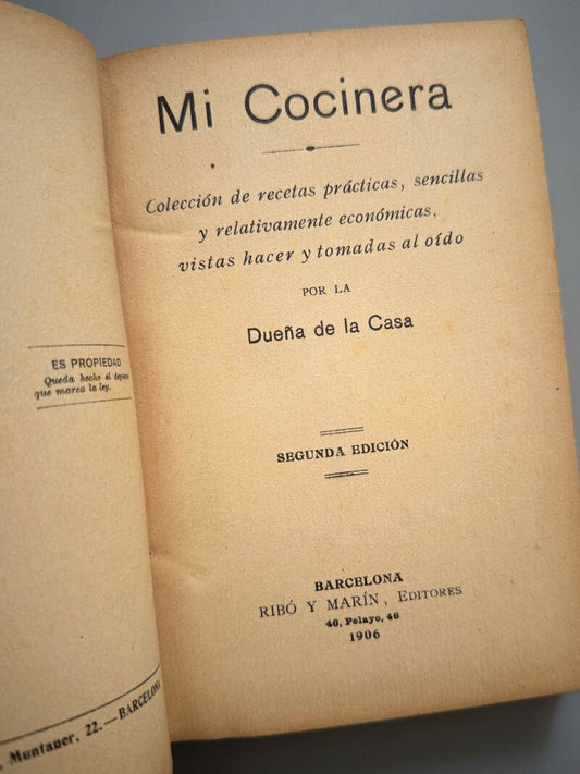 Mi cocinera, la dueña de la casa - Ribó y Marín Editores, 1906