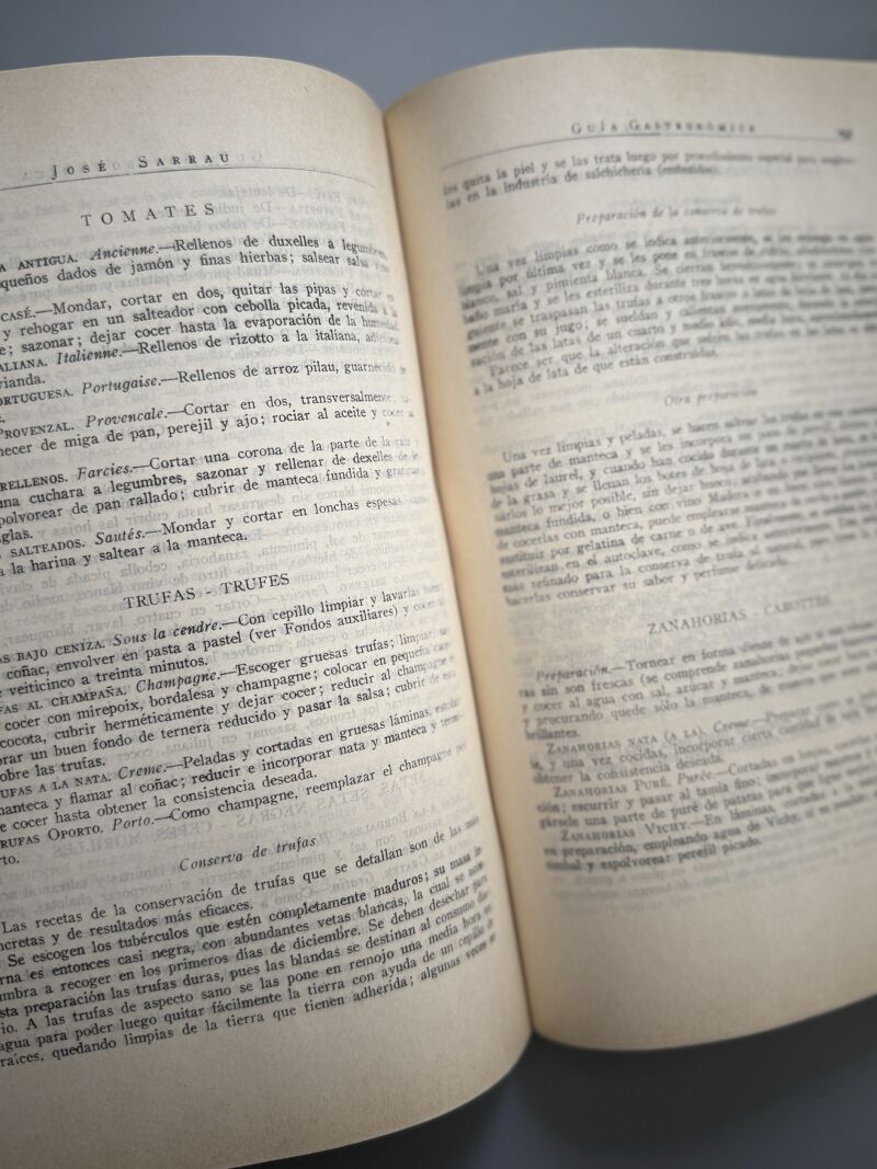 Guía gastronómica, J. R. Sarrau (1ª edición) - Librería Bailly-Bailliere, 1934