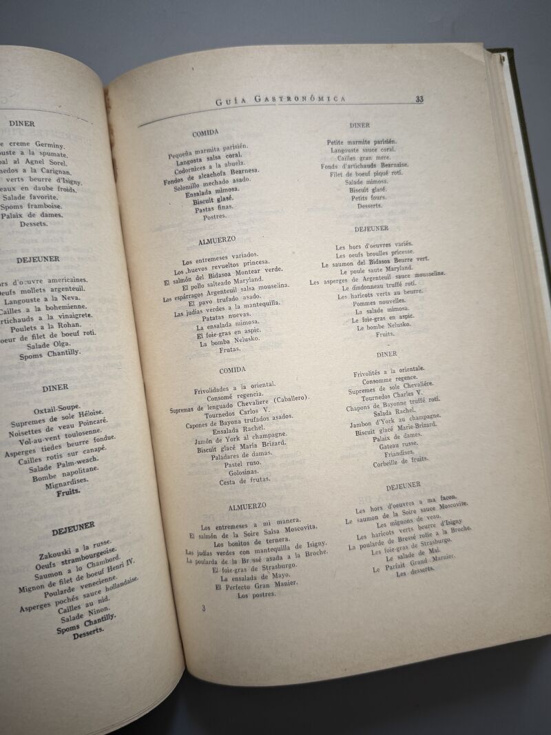 Guía gastronómica, J. R. Sarrau (1ª edición) - Librería Bailly-Bailliere, 1934