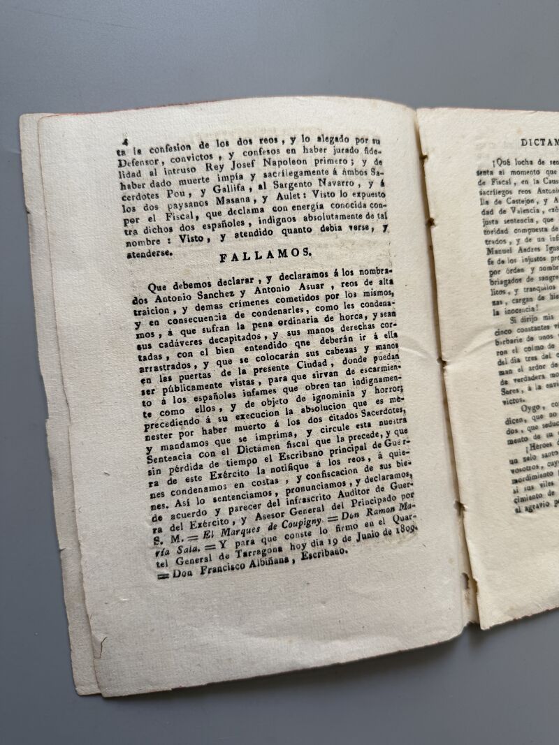 Castigo de dos españoles por traición. Guerra de la Independencia Española - Tarragona, 1809