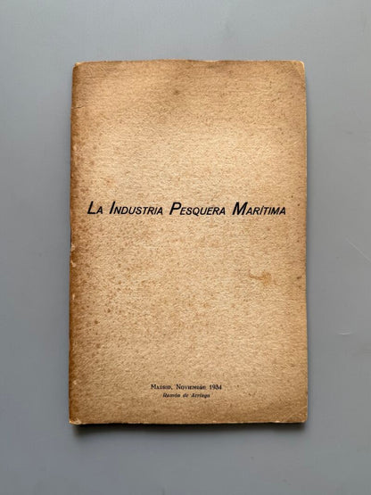 La industria pesquera marítima, Ramón de Arriaga - Madrid, 1934