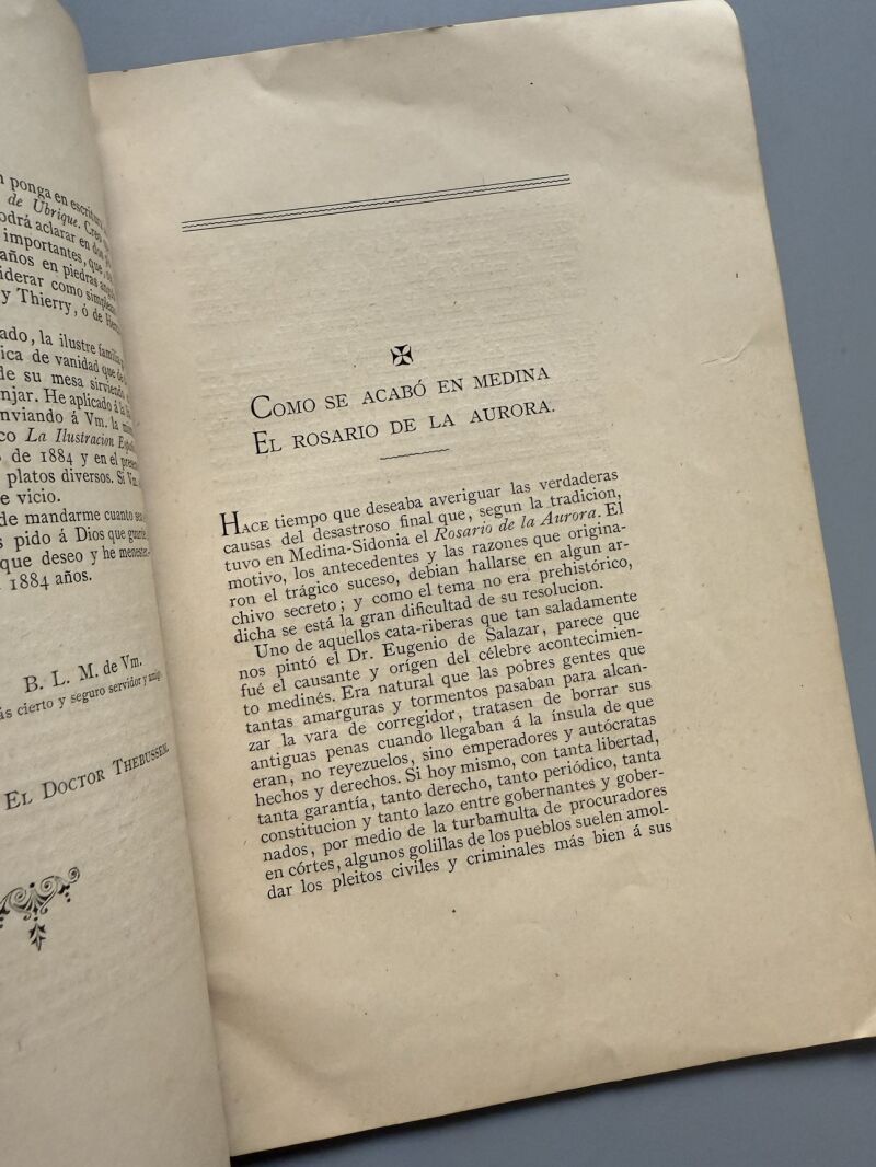 Como se acabó en Medina el Rosario de la Aurora, el Doctor Thebussem - Madrid, 1884