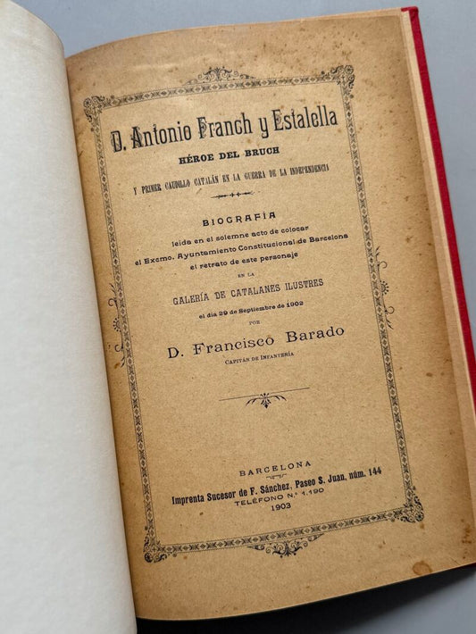 Antonio Franch i Estalella, Francisco Barado - Imprenta Sucesor de F. Sánchez, 1903