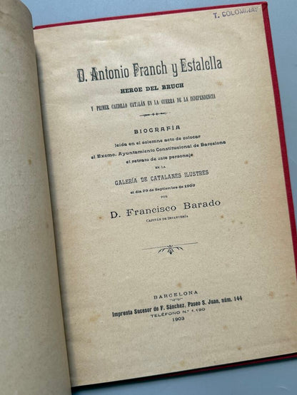 Antonio Franch i Estalella, Francisco Barado - Imprenta Sucesor de F. Sánchez, 1903