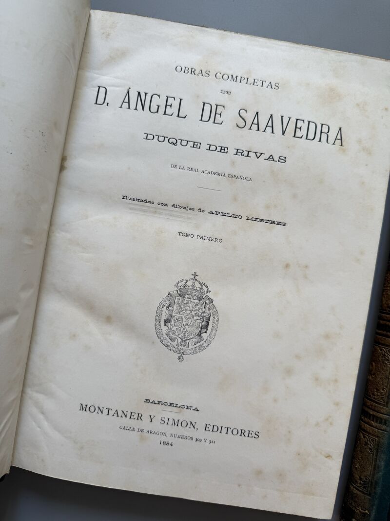 Obras Completas del Duque de Rivas - Montaner y Simon, 1884