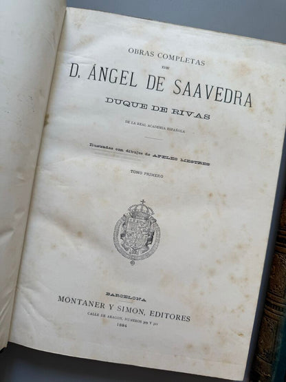 Obras Completas del Duque de Rivas - Montaner y Simon, 1884