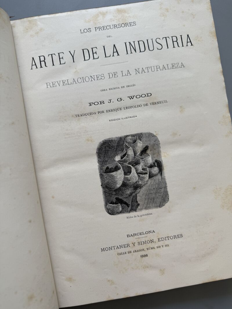 Los precursores del arte y de la industria, J. G. Wood - Montaner y Simón, 1886