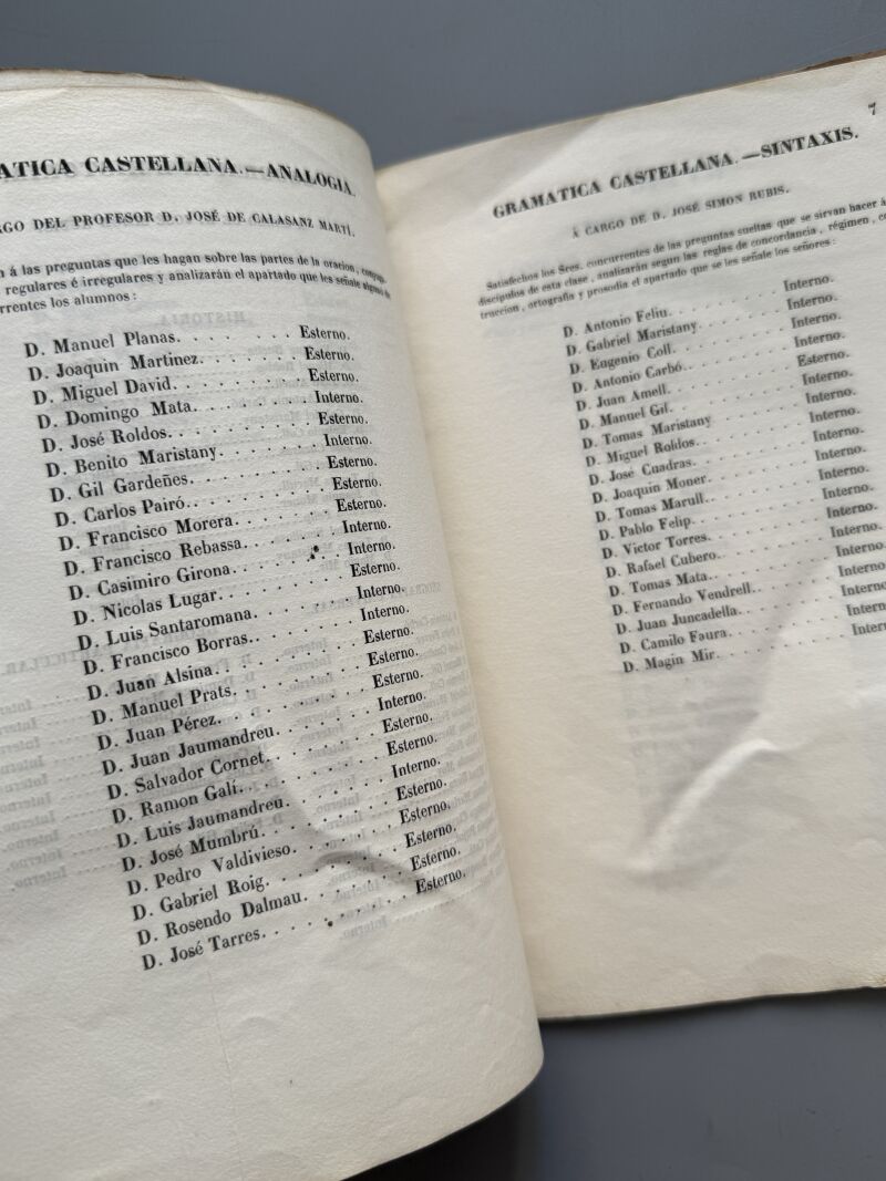 Colegio de primera y segunda enseñanza á cargo de la Sociedad de Fomento de Ilustración - 1845