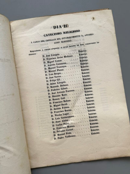 Colegio de primera y segunda enseñanza á cargo de la Sociedad de Fomento de Ilustración - 1845