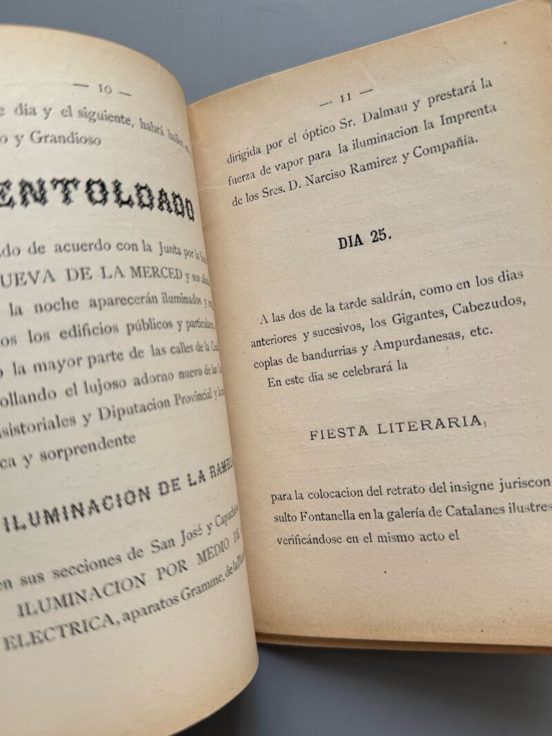 Programa de las ferias y fiestas populares que se celebrarán en Barcelona - N. Ramirez y Ca, 1877