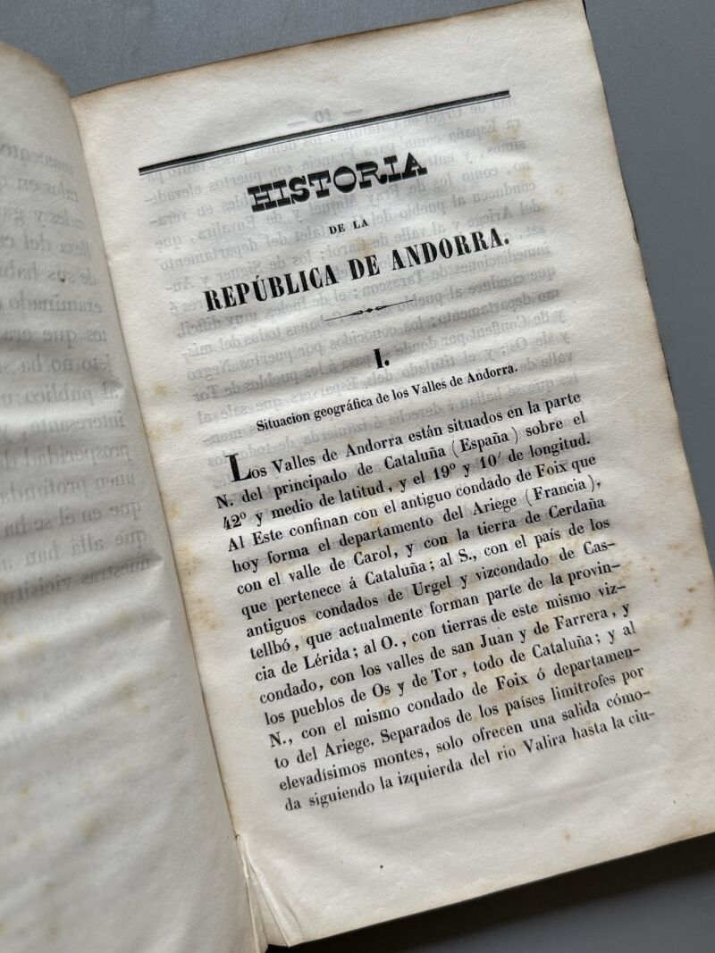 Historia de la República de Andorra, Luis Dalmau de Baquer - Barcelona, 1849