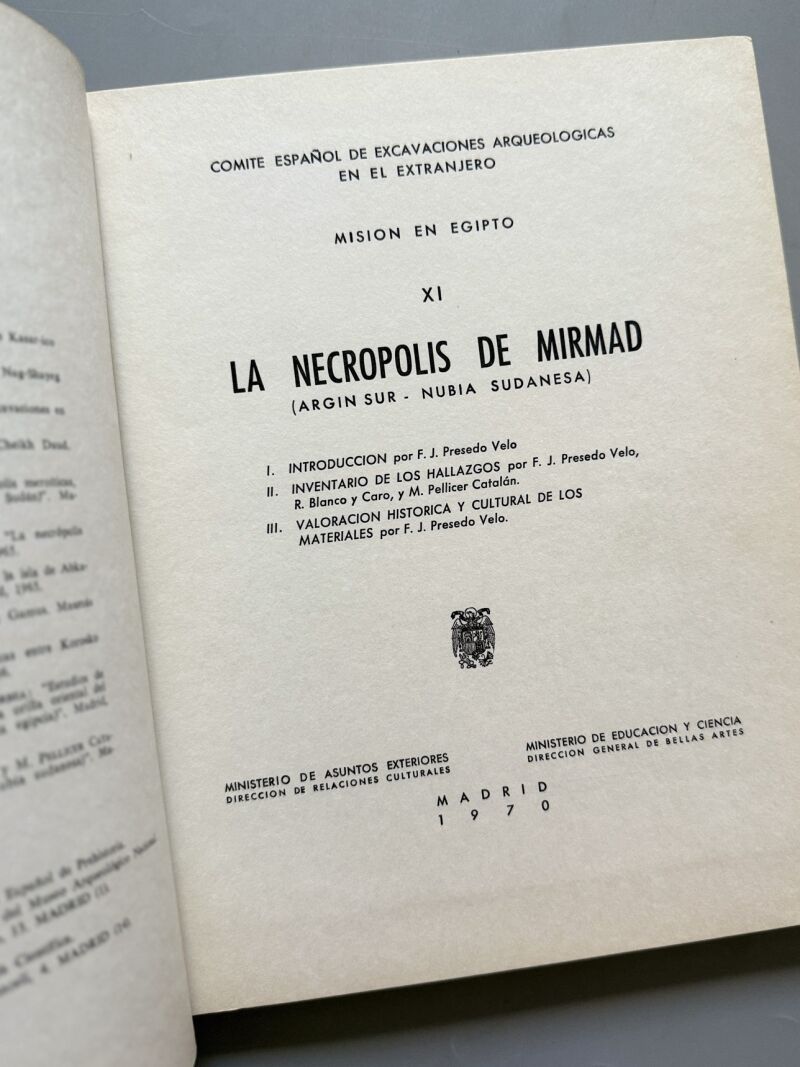La Necrópolis de Mirmad (Argín Sur - Nubia Sudanesa) - Madrid, 1970