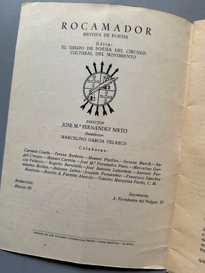Revista de poesía. Rocamador. Carmen Conde. Nº12 - Palencia, 1957