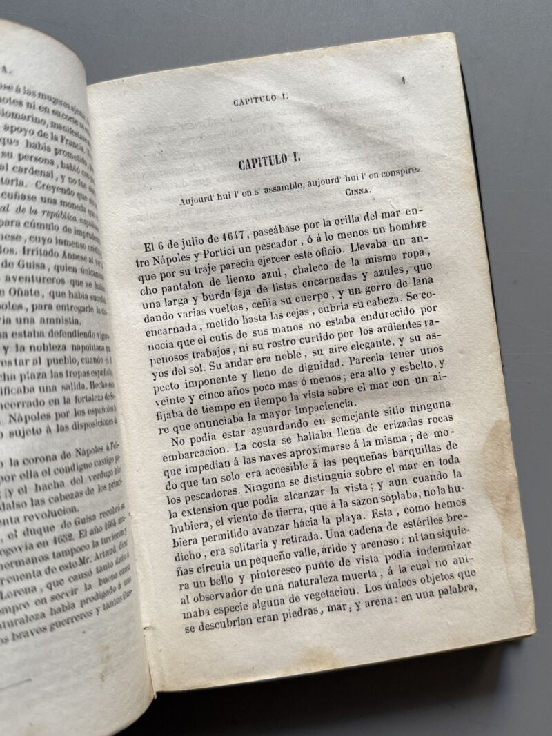 Masaniello ó los ocho días de revolución en Nápoles, Defauconpret - Barcelona, 1844