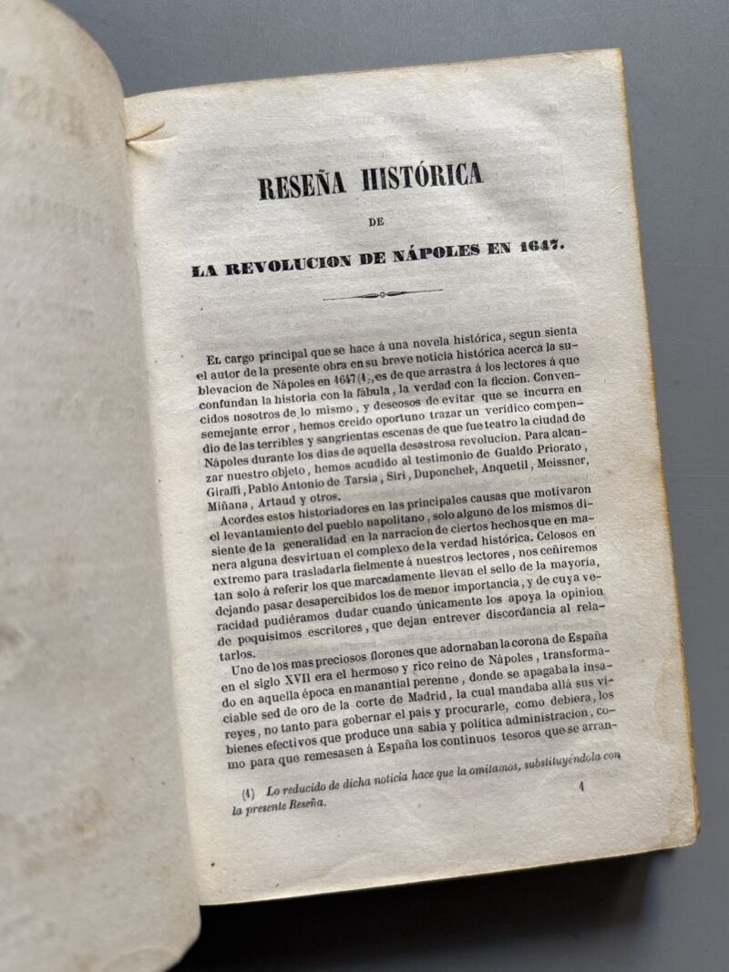 Masaniello ó los ocho días de revolución en Nápoles, Defauconpret - Barcelona, 1844
