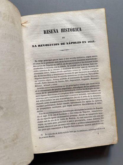 Masaniello ó los ocho días de revolución en Nápoles, Defauconpret - Barcelona, 1844