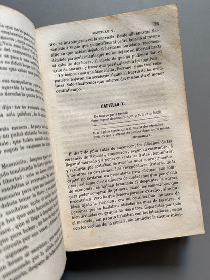 Masaniello ó los ocho días de revolución en Nápoles, Defauconpret - Barcelona, 1844