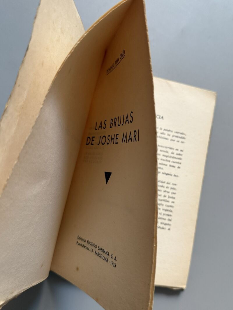 Las brujas de Joshe Mari, Domingo Riera Gallo (1ª edición) - Editorial Eugenio Subirana, 1933