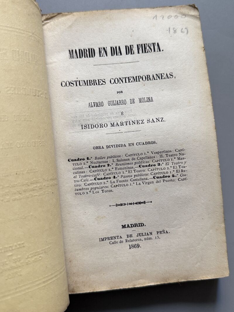 Madrid en día de fiesta. Costumbres contemporaneas, Álvaro Guijarro de Molina- Madrid, 1869
