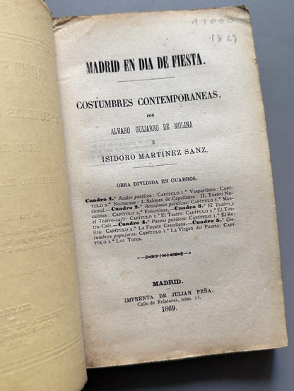 Madrid en día de fiesta. Costumbres contemporaneas, Álvaro Guijarro de Molina- Madrid, 1869