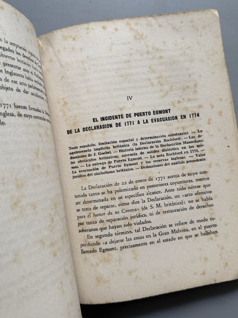 El problema de las Islas Malvinas, Camilo Barcia Trelles - Editoria Nacional, 1943