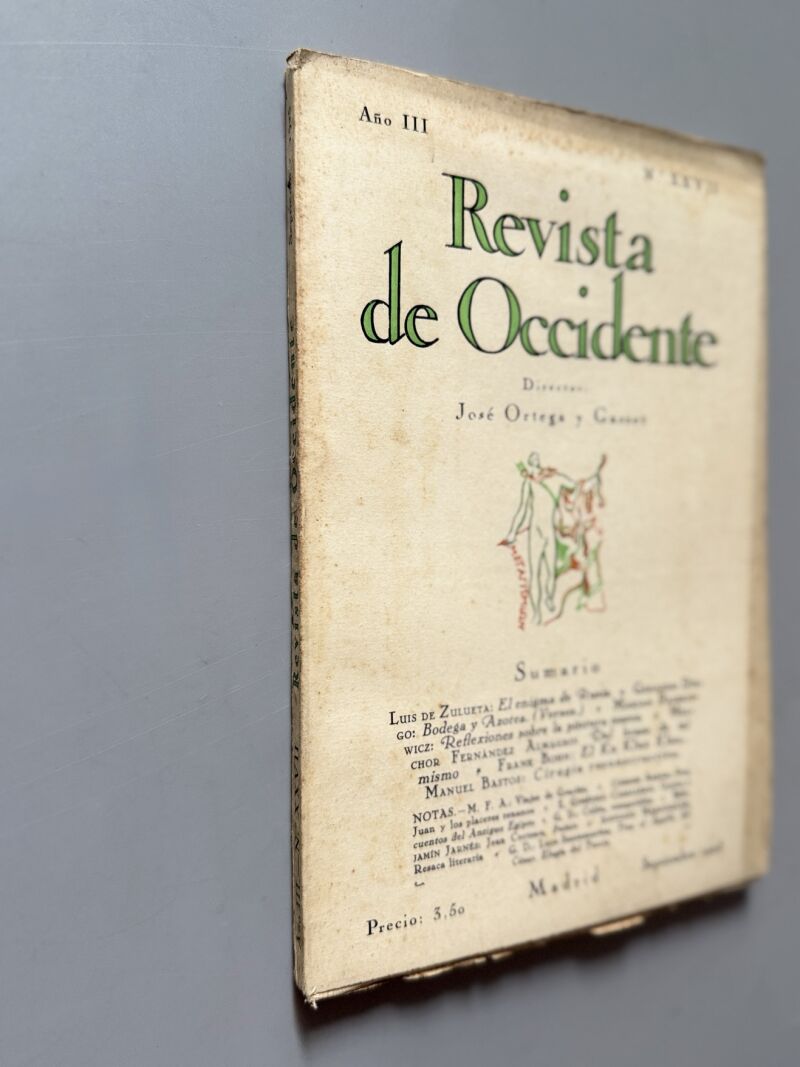 Revista de Occidente, Gerardo Diego, Ku Klux Klan - Año III, nº XXVII, 1925