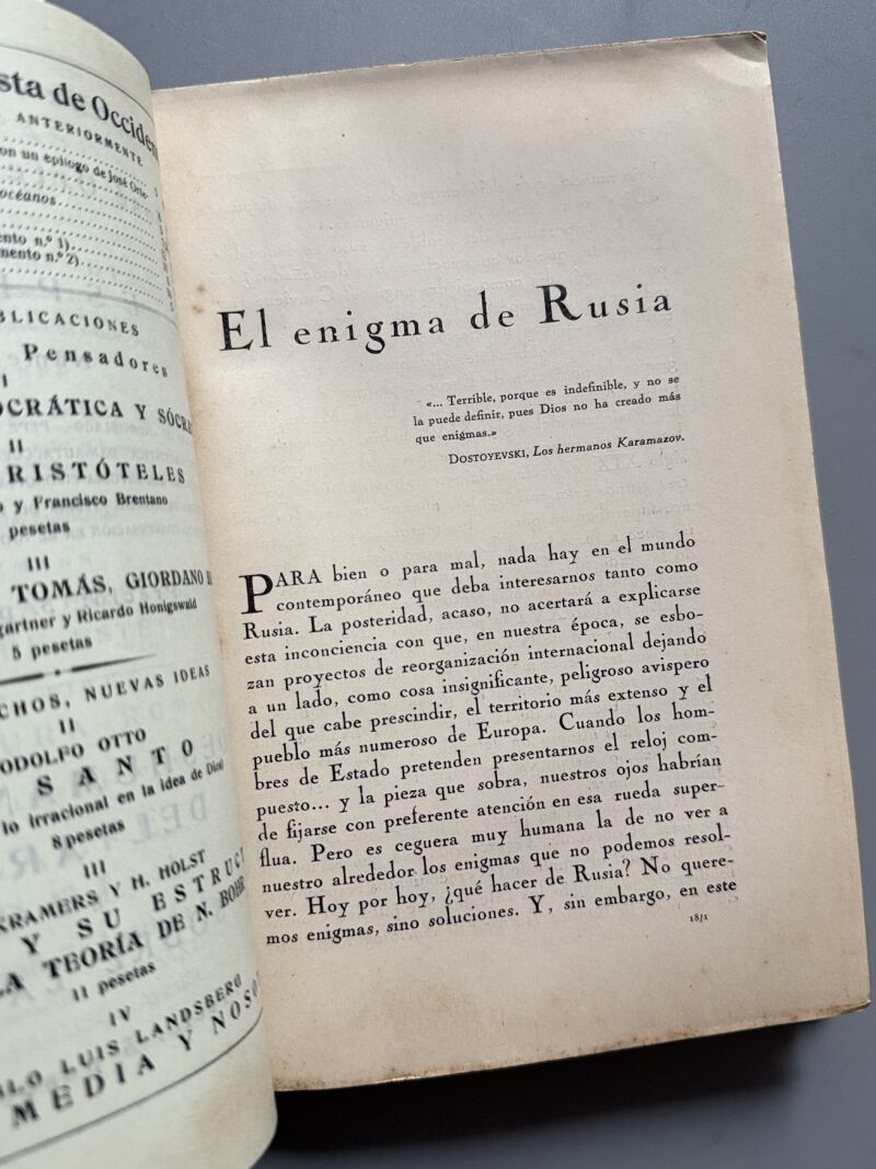 Revista de Occidente, Gerardo Diego, Ku Klux Klan - Año III, nº XXVII, 1925
