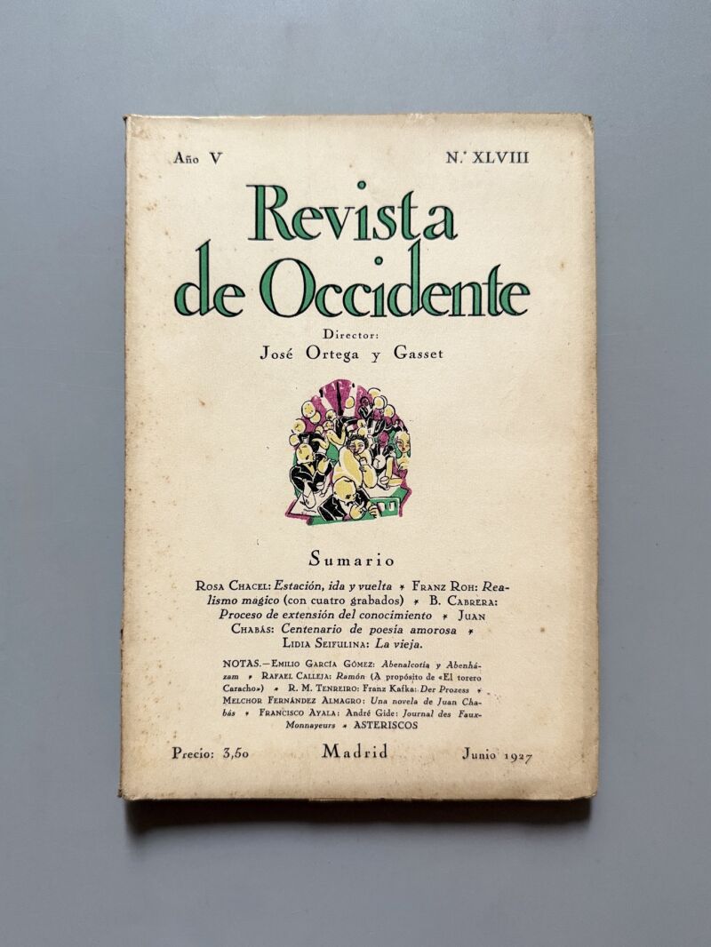 Revista de Occidente. Rosa Chacel, Estación. Ida y vuelta - Año V, nºXLVIII, 1927