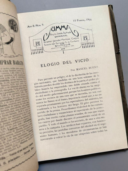 Summa. Revista Selecta Ilustrada. Manuel Machado, Margarita Nelken, Manuel Bueno - Año II, nº9, 1916