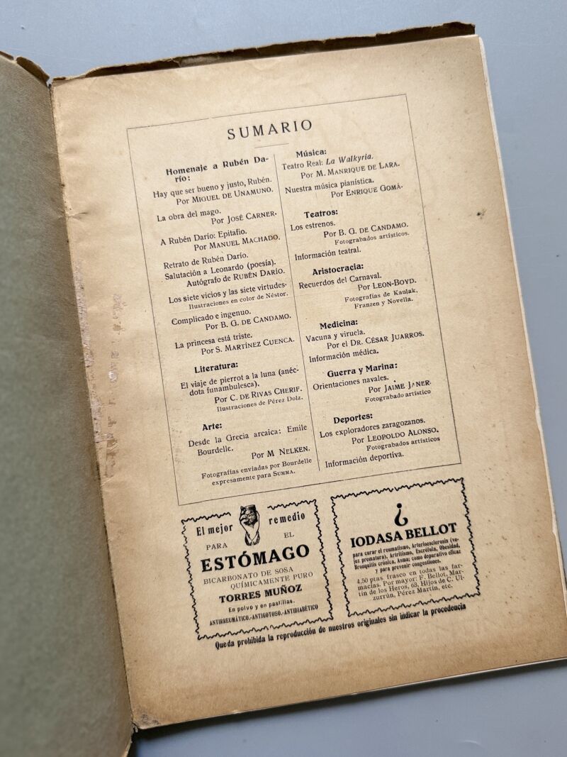 Summa, Revista Selecta Ilustrada. Homenaje a Rubén Darío - Año I, nº2, 1915