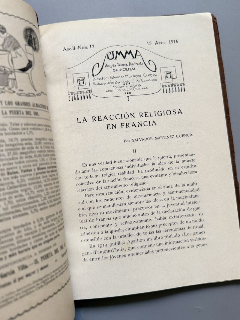 Summa. Revista Selecta Ilustrada. Margarita Nelken - Año II, nº13, 1916