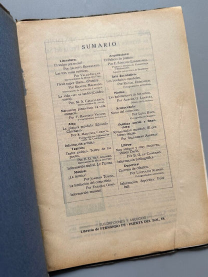 Summa, Revista Selecta Ilustrada. Valle-Inclán, Manuel Machado, Jacinto Benavente - Año I, nº2, 1915