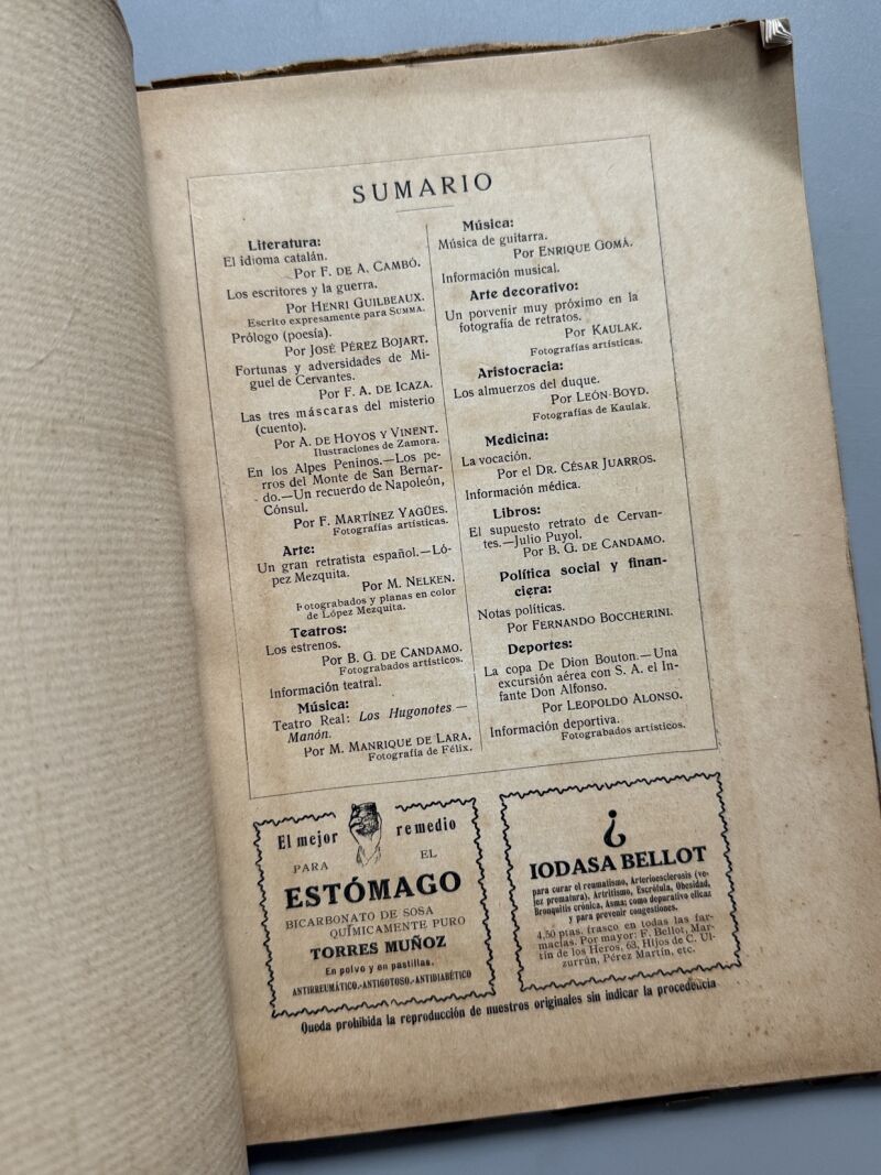 Summa. Revista Selecta Ilustrada. Margarita Nelken, Francesc Cambó - Año II, nº10, 1916