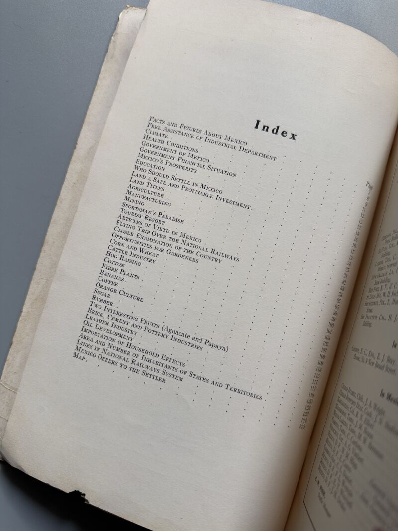 Facts and figures about Mexico, National Railways of Mexico - V. M. Gutierrez, 1911