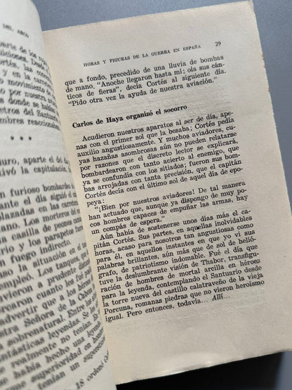 Horas y figuras de la guerra en España, Manuel Sánchez del Arco - Ediciones Españolas, 1939