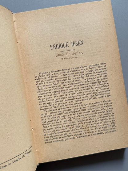 Los espectros, Henrik Ibsen - F. Sempere y Cª editores, ca. 1920