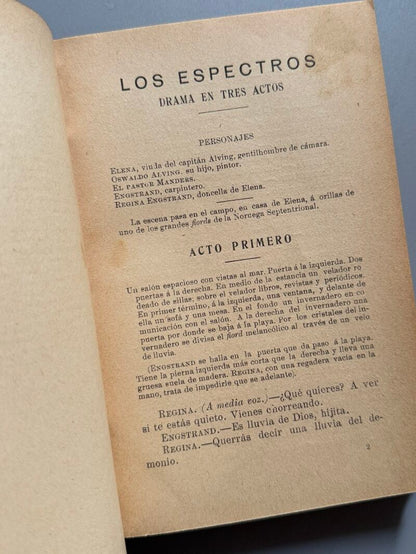 Los espectros, Henrik Ibsen - F. Sempere y Cª editores, ca. 1920