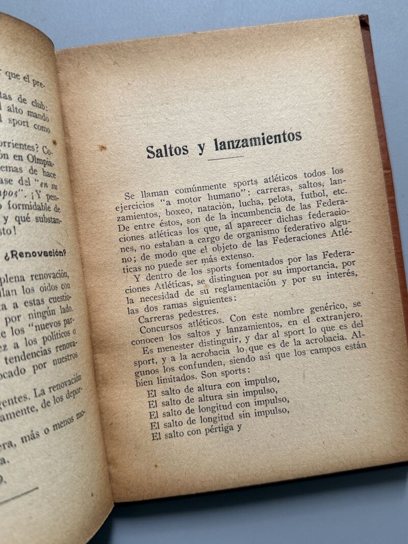 Concursos atléticos, Manuel Orbea y Biardeau - Librería Sintes. Los Sports, ca. 1920