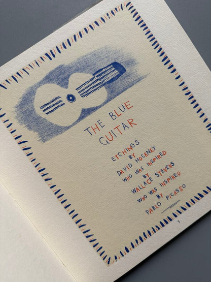 The blue guitar, David Hockney. The man with the blue guitar, W. Stevens - Petersburg Press, 1977