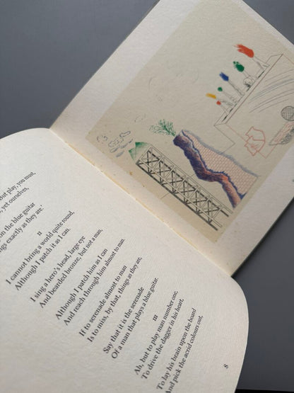 The blue guitar, David Hockney. The man with the blue guitar, W. Stevens - Petersburg Press, 1977