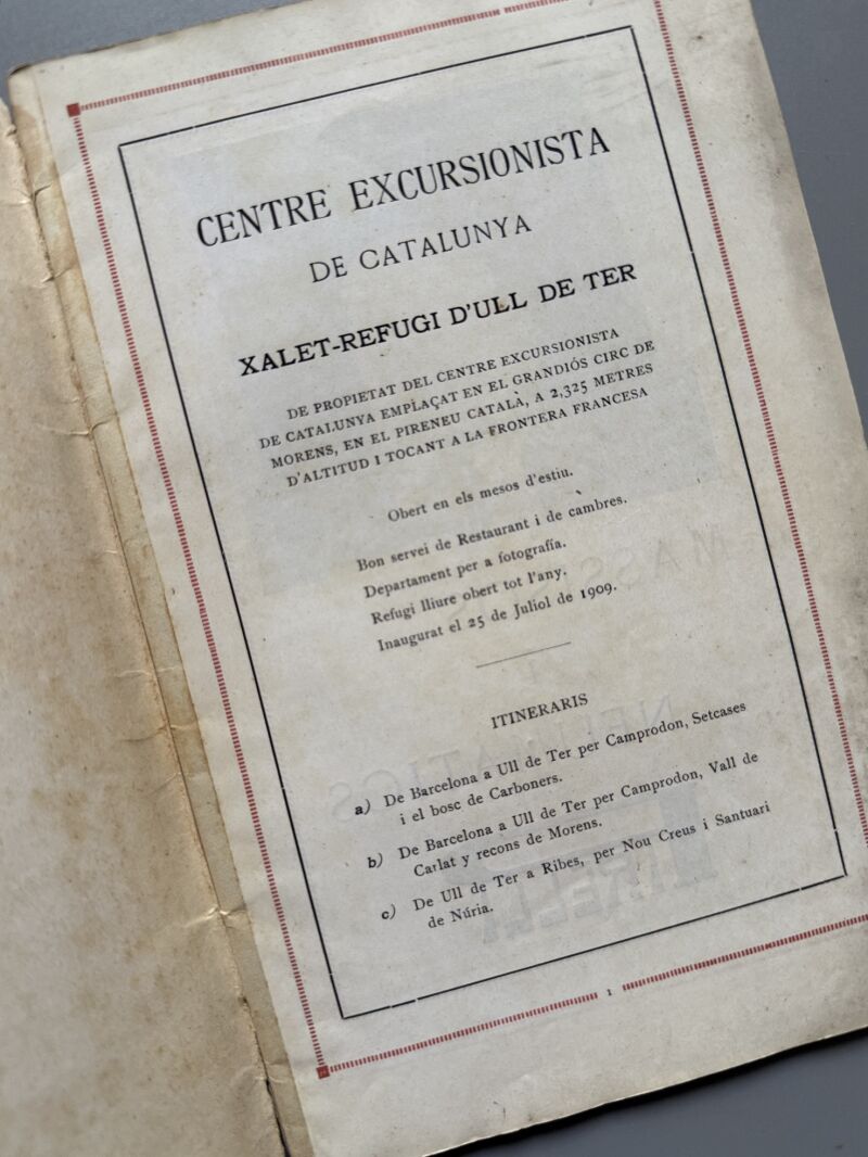 Ull de Ter. La Renclusa. Xalets refugis - Centre Excursionista de Catalunya, ca. 1920