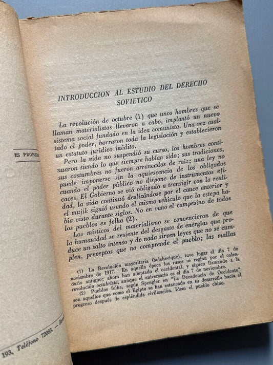La herencia de la Unión Soviética, Pablo Balsells y Morera - Temas jurídicos soviéticos, 1935