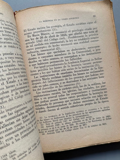 La herencia de la Unión Soviética, Pablo Balsells y Morera - Temas jurídicos soviéticos, 1935