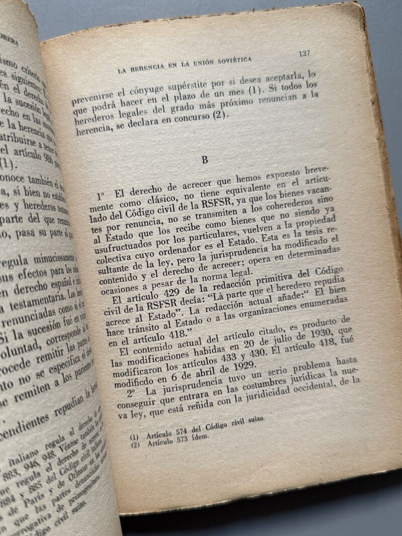 La herencia de la Unión Soviética, Pablo Balsells y Morera - Temas jurídicos soviéticos, 1935