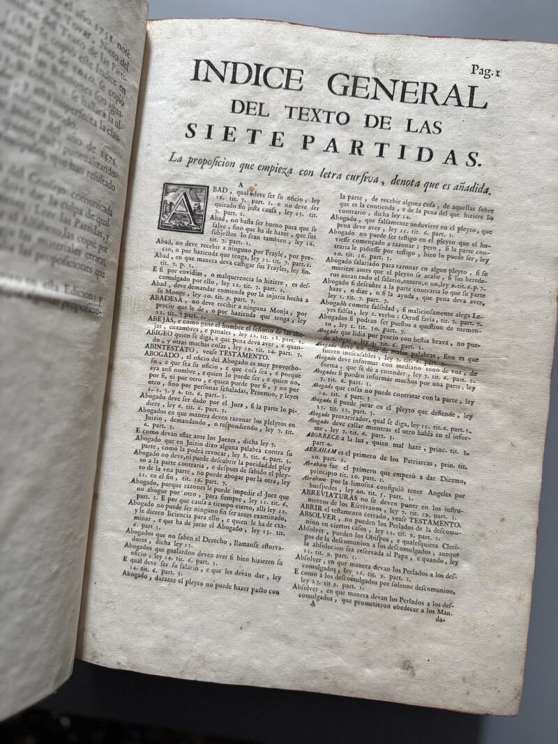 Las Siete Partidas del Rey D. Alfonso el Sabio, Joseph Berni y Catala - Benito Monfort, 1767